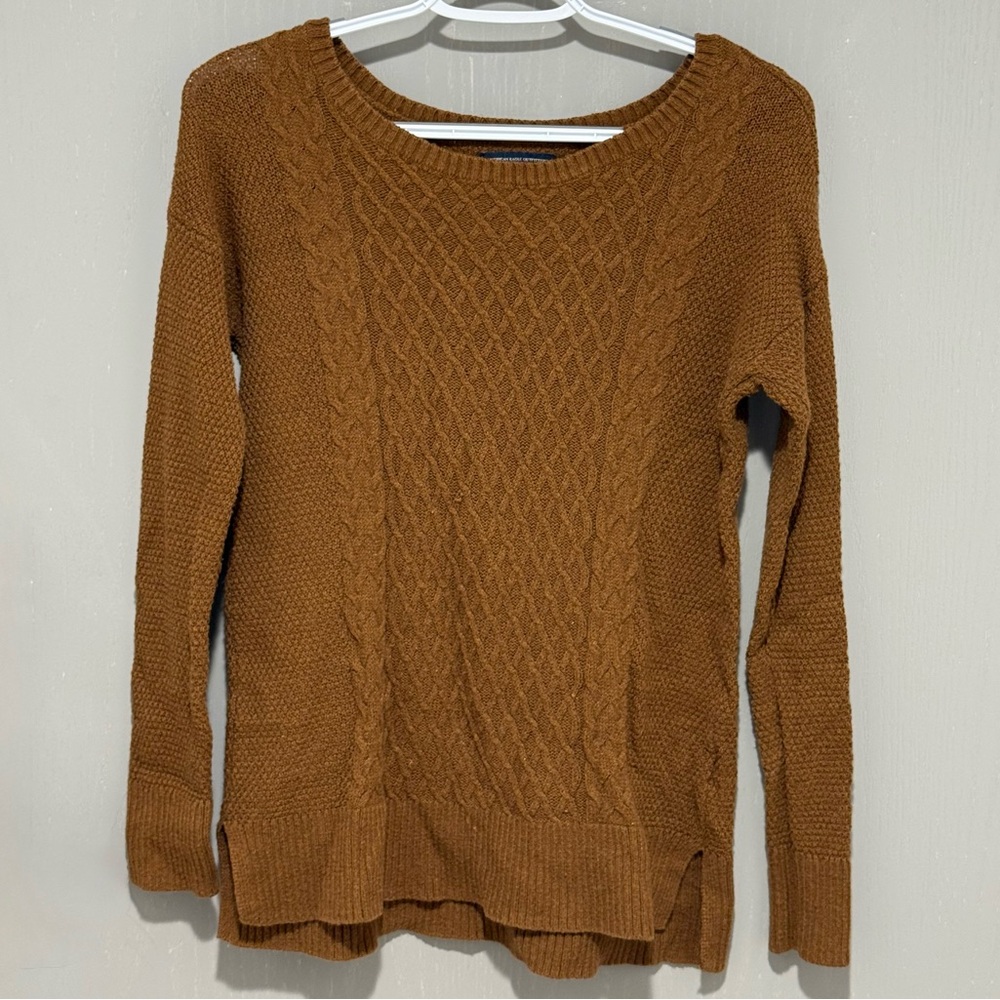 American Eagle Outfitters Cable Knit Tan Sweater
